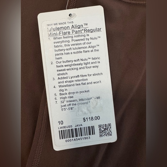 Lululemon Align High-Rise Mini Flare Pant 32" in Java - Picture 6 of 7